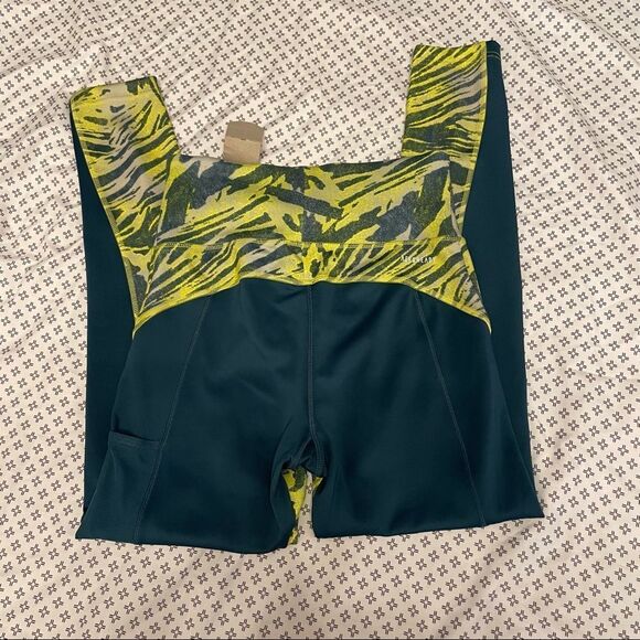 adidas X Zoe Saldana Green Gym Workout Leggings Pants Tights Size Small - Picture 3 of 4